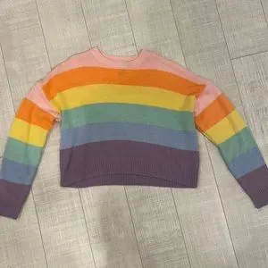 Forever 21 rainbow striped sweater hot sale